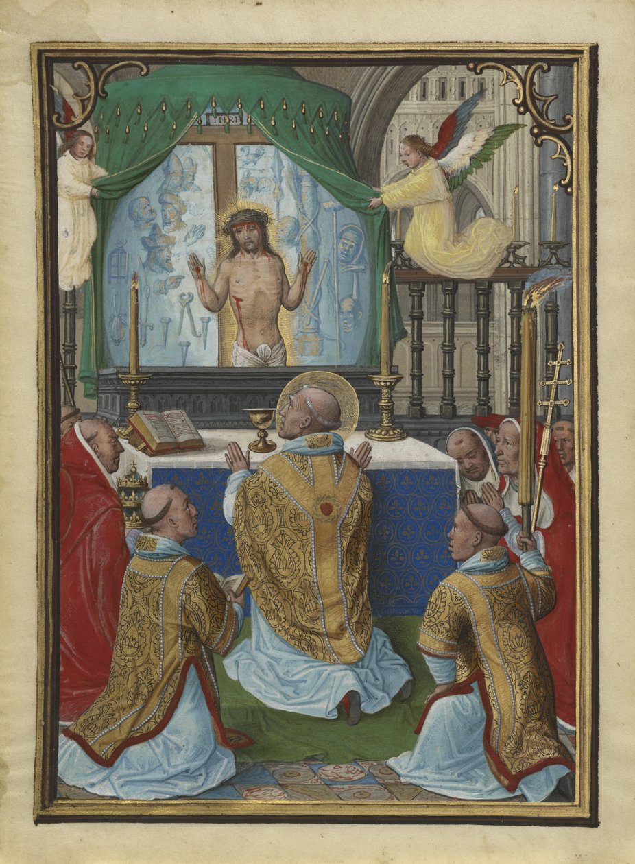 Gregorius-messen, miniatyr fra Munich-Montserrats timer av Simon Bening