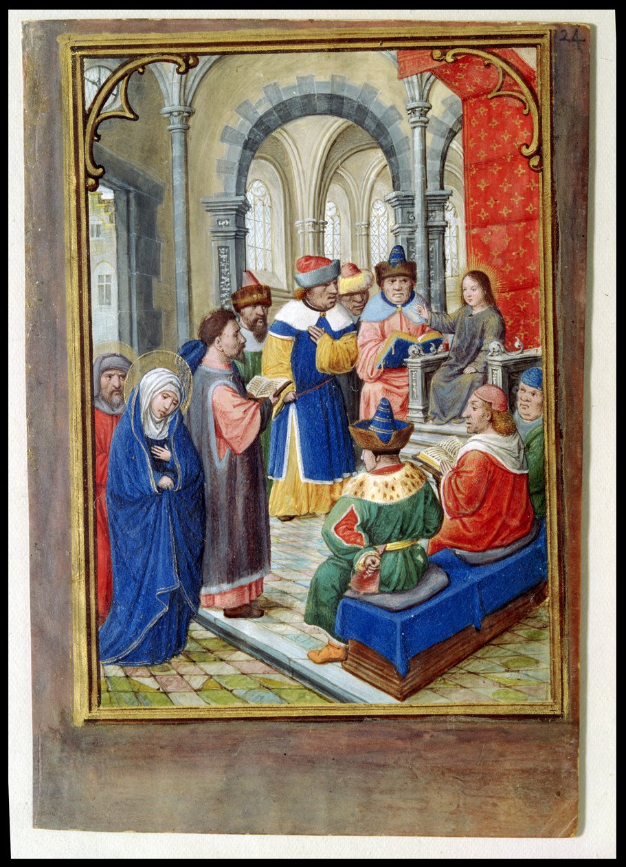 W.99 fol.24r Funnet av Jesusbarnet i tempelet, ca.1530 av Simon Bening