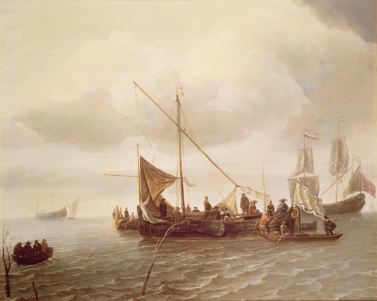 Shipping Scene, 1600-tallet av Simon de Vlieger