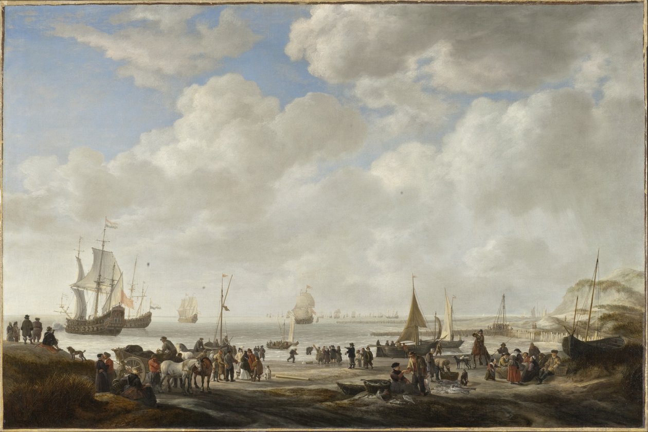 Utsikt over en strand, 1646 av Simon de Vlieger