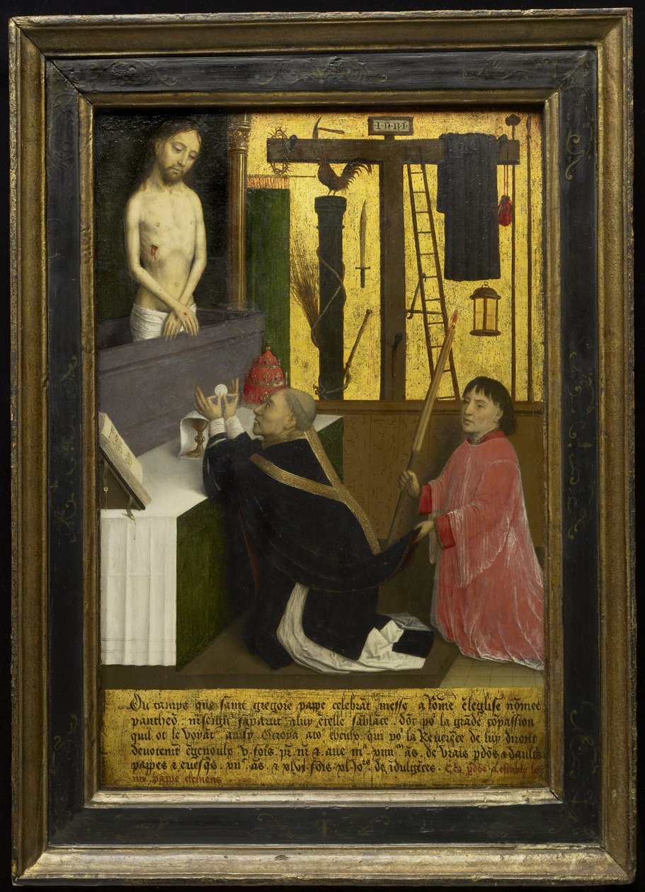 The Mass of St. Gregory, ca. 1460-65 (olje og bladgull på trepanel) av Simon Marmion