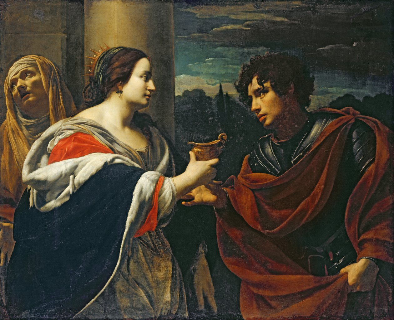 Sophonisbe mottar Poison Cup av Simon Vouet