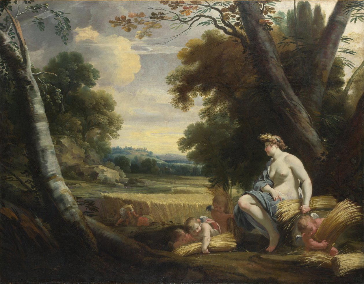 Ceres and Harvesting Cupids, ca. 1635 av Simon Vouet
