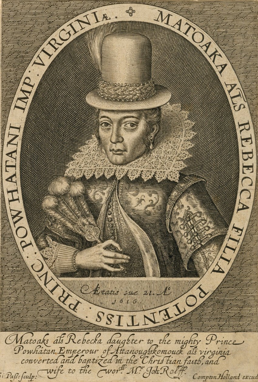 Pocahontas, 1616. av Simon de Passe