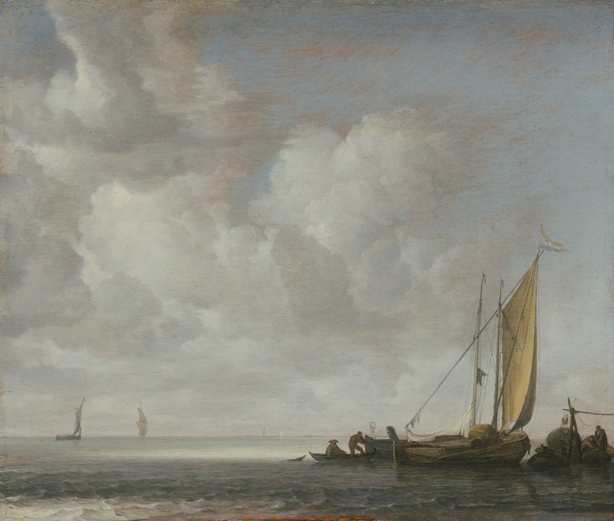Rolig hav, etter 1640. av Simon de Vlieger