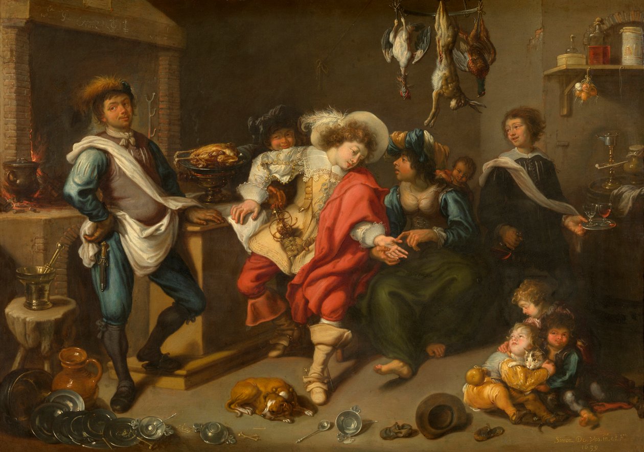 Gipsy (olje på kobber) av Simon de Vos