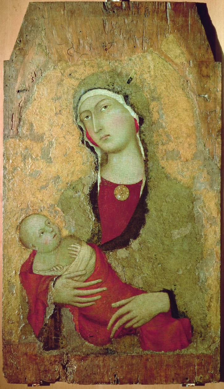 Madonna og barn (tempera på panel) av Simone Martini