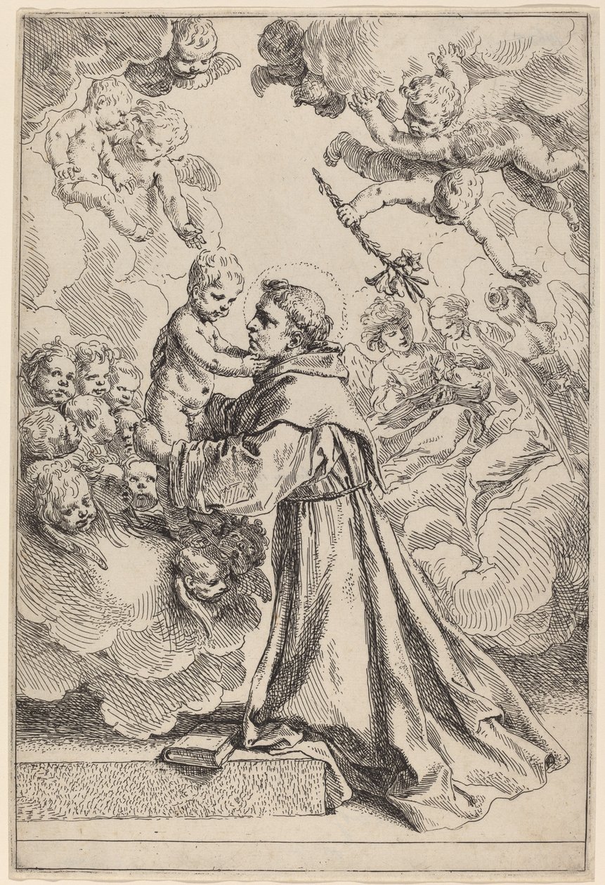 Den store hellige Antonius av Padua av Simone Cantarini