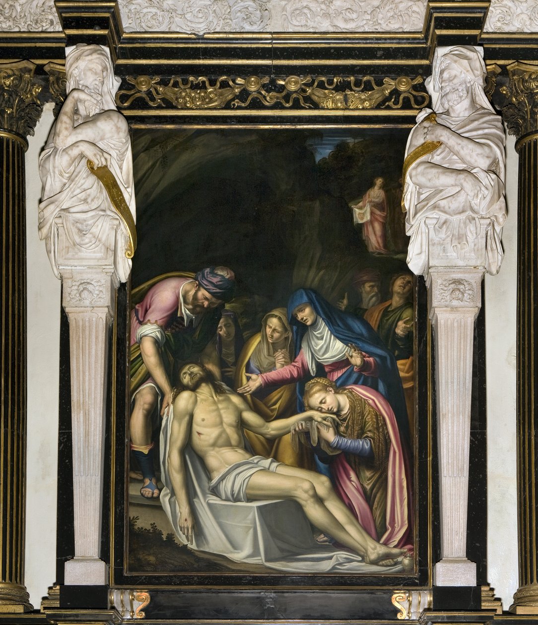 Deponeringen, 1591 av Simone Veneziano Peterzano