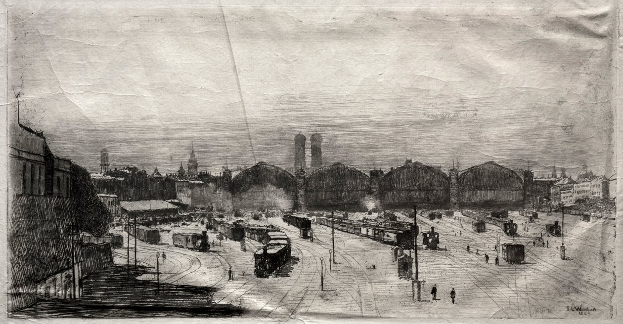Jernbanestasjon, 1883. av Sion Longley Wenban