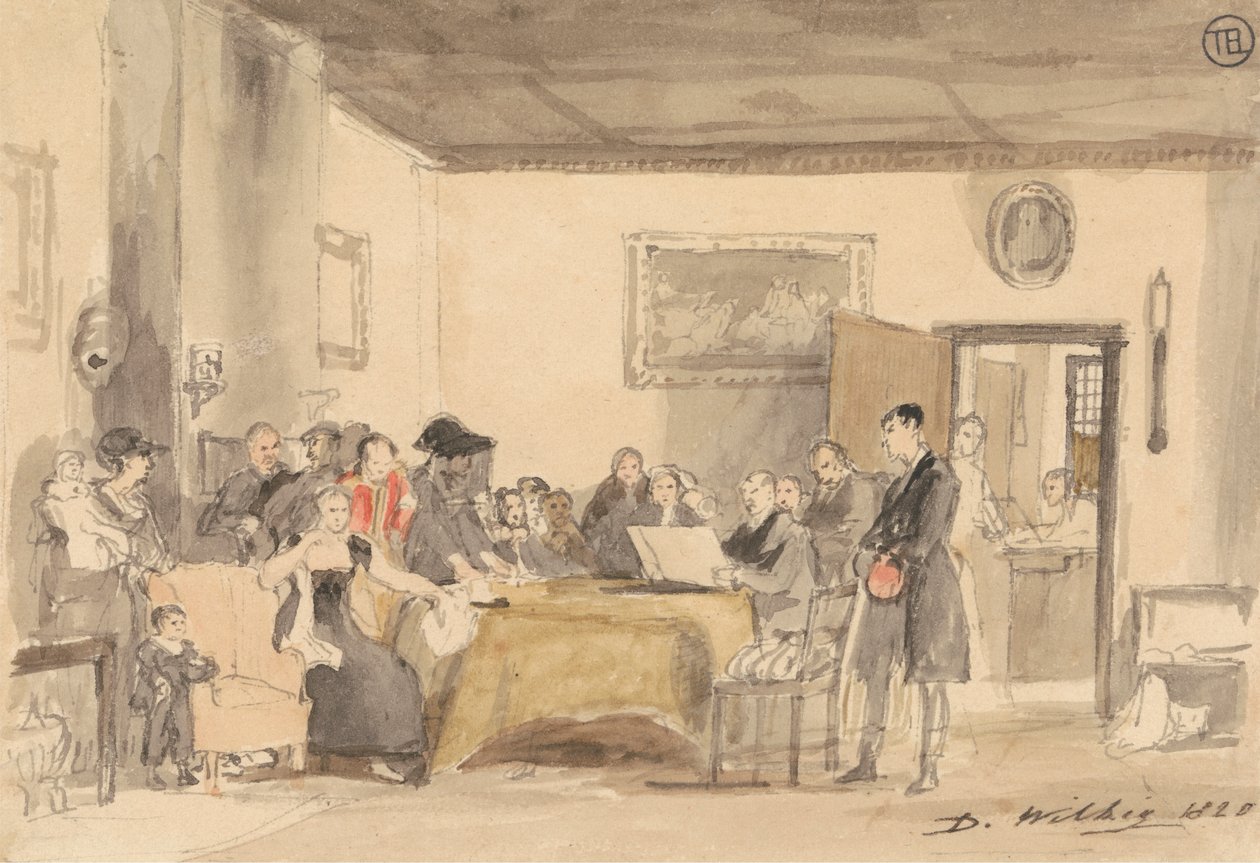 Studie for "Lese testamentet" av Sir David Wilkie