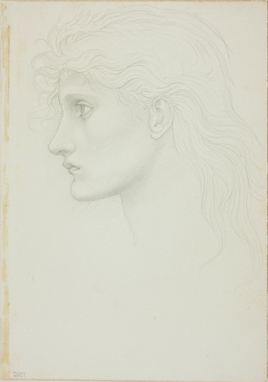 Leder for jente vendt mot venstre av Sir Edward Burne Jones
