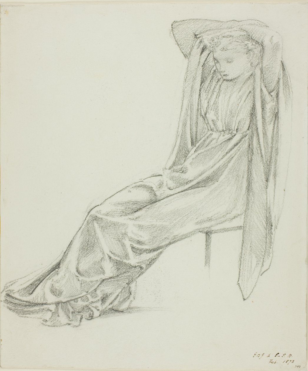 Sittende kvinnefigur av Sir Edward Burne Jones