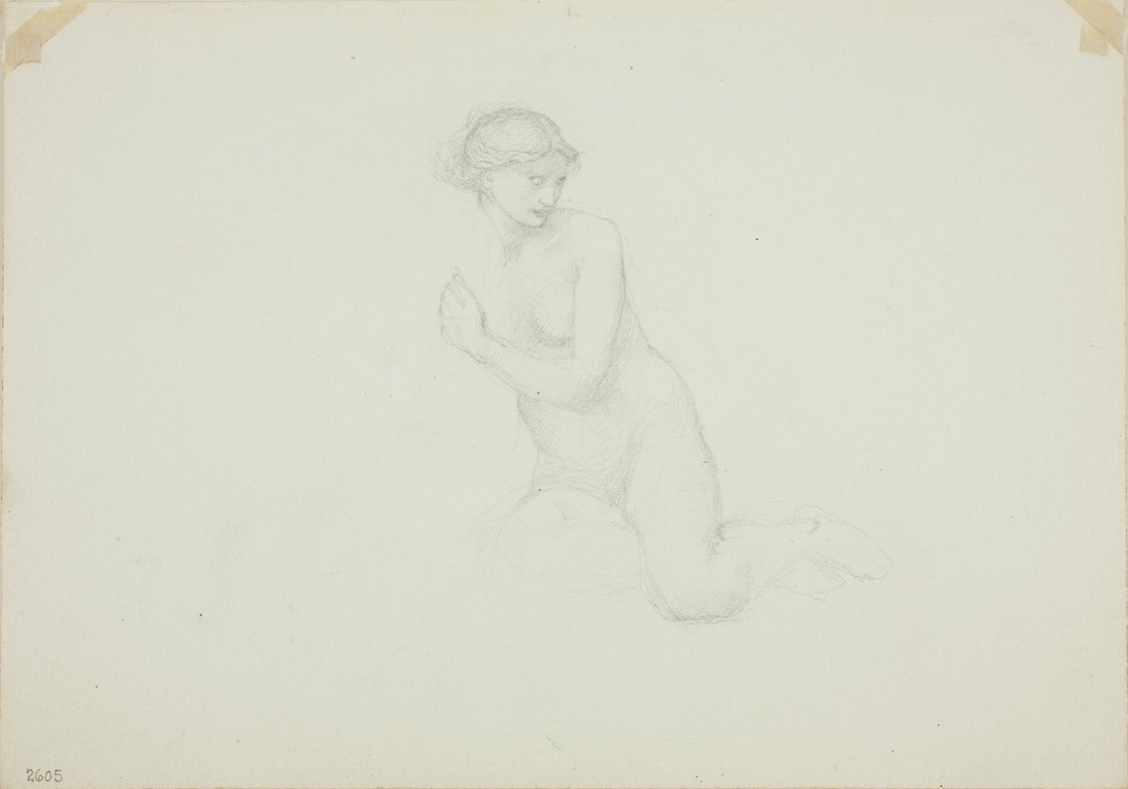 Sittende naken kvinne av Sir Edward Burne Jones