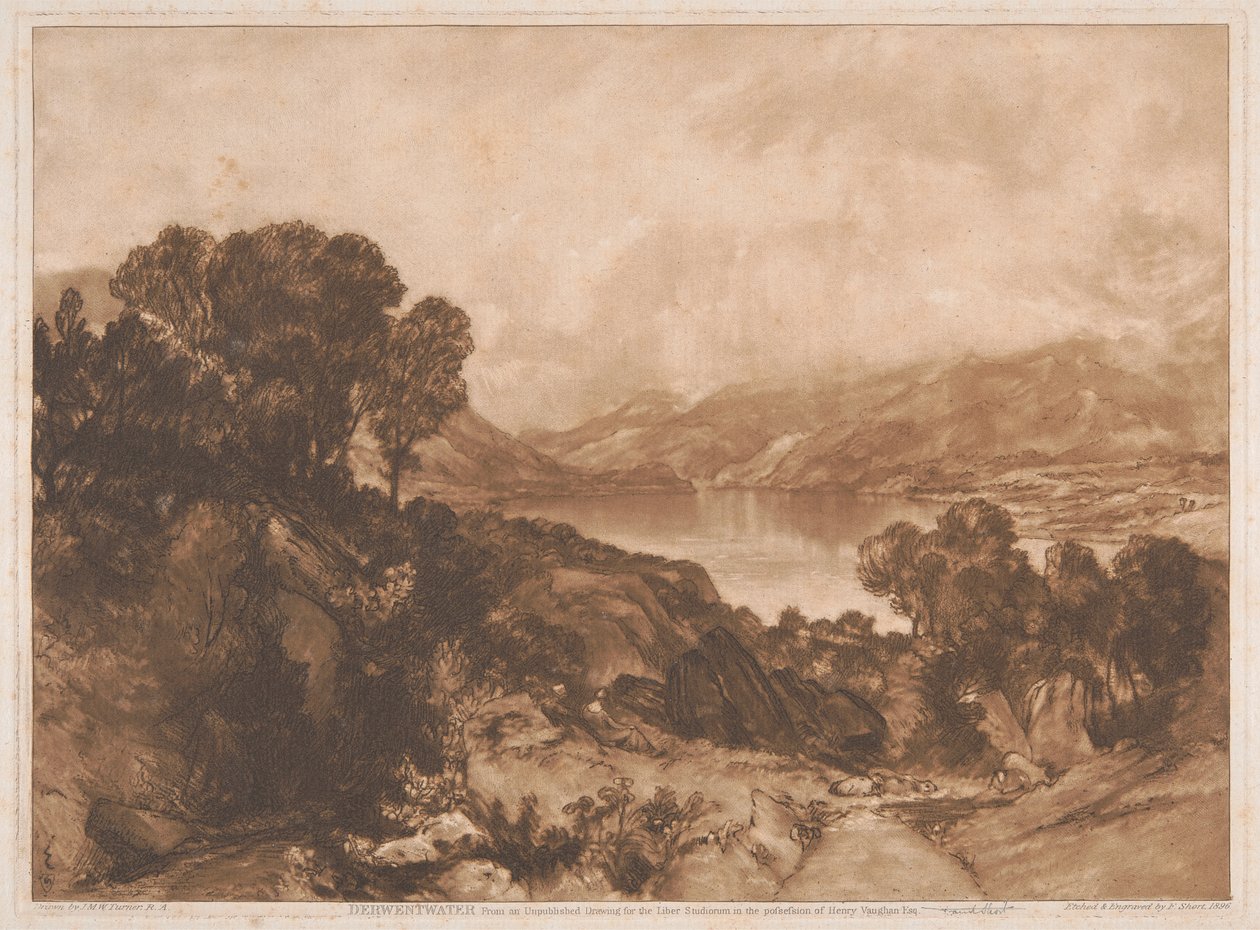 Utsikt over en innsjø, Derwentwater av Sir Frank Short