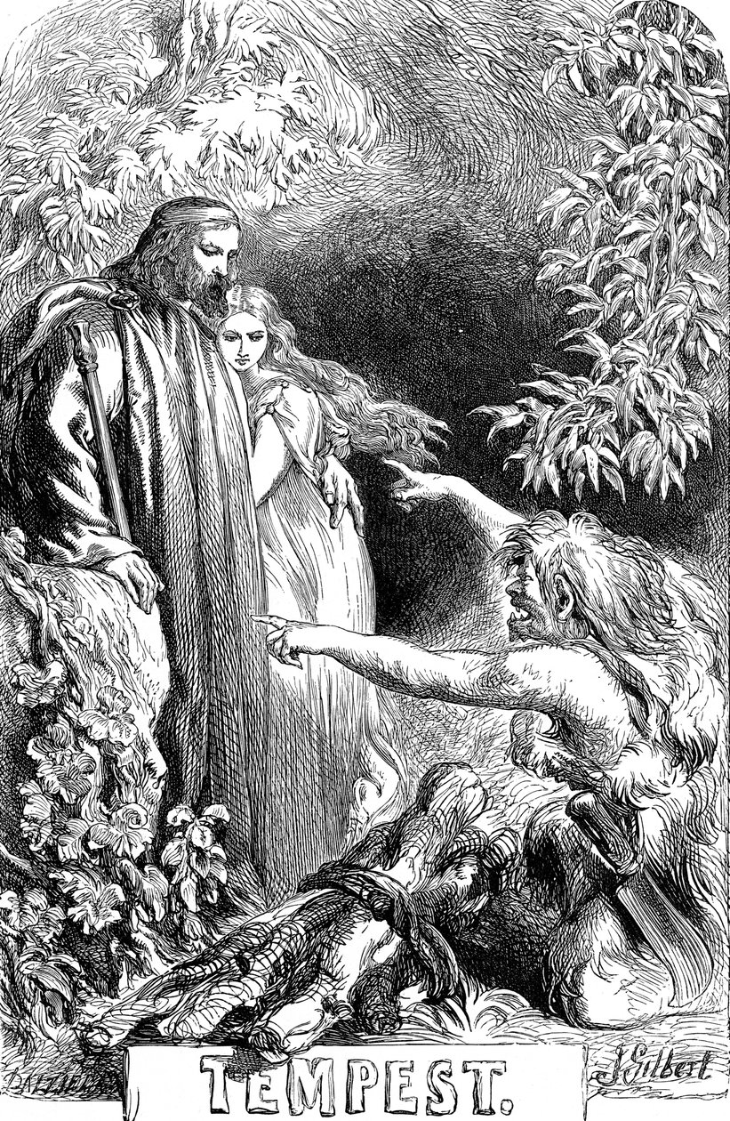 Scene fra Shakespeares The Tempest, 1856-1858 av Sir John Gilbert