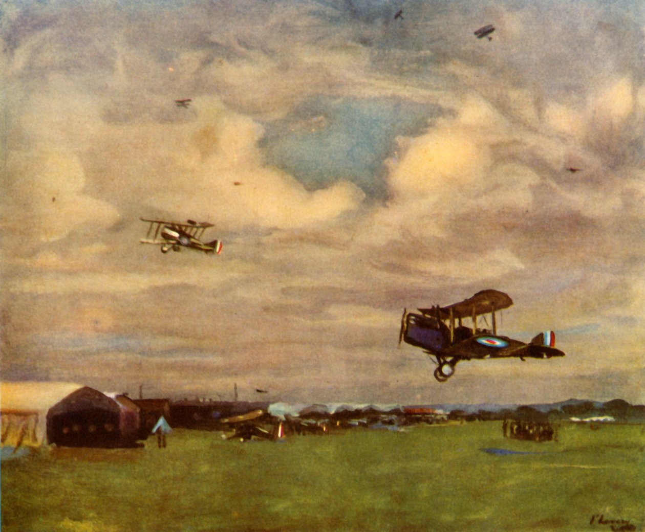 'En flyplass i 1918', 1944. av Sir John Lavery