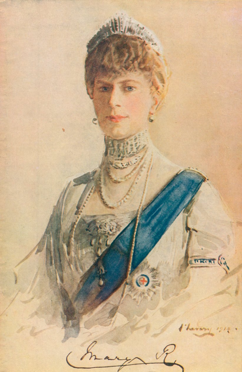 Hennes Majestet Queen Mary, 1867-1953, 1913 av Sir John Lavery