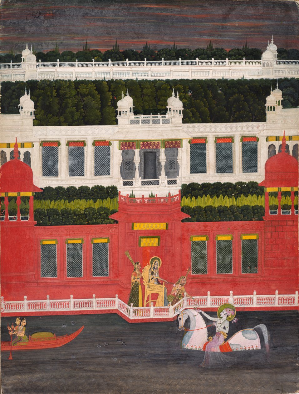 Krishna mottar en blomsterkrans, ca. 1750-1760. av Sitaram