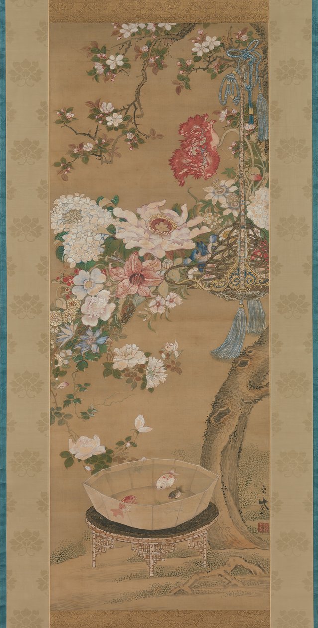 Blomster og gullfisk, 1700-tallet. av So Shizan