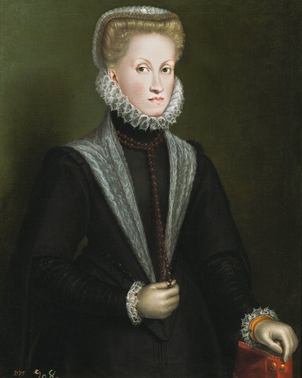 Anne av Østerrike, dronning av Spania (1549-80), kone til Filip II av Spania (1527-98), ca. 1573 av Sofonisba Anguissola
