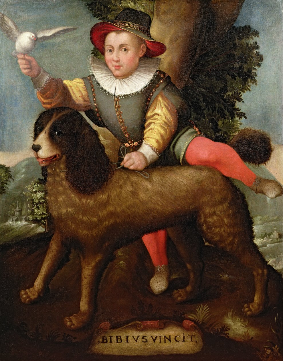 Gutt og hund, "Bibius Vincit" av Sofonisba Anguissola