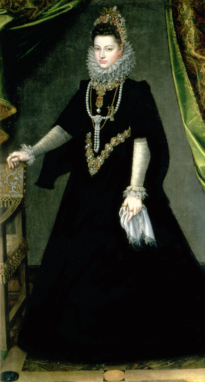 Infanta Isabella Clara Eugenia (1566-1633), datter av kong Filip II av Spania (1556-98) og Isabella av Valois (1545-68), 1599 av Sofonisba Anguissola