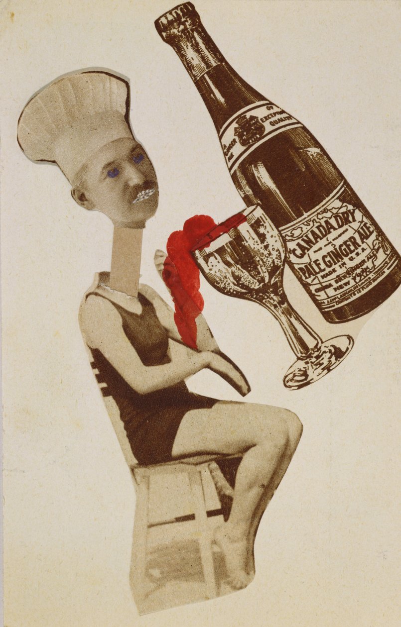 Postkort sendt av kunstneren til Tristan Tzara (collage) av Sophie Taeuber Arp