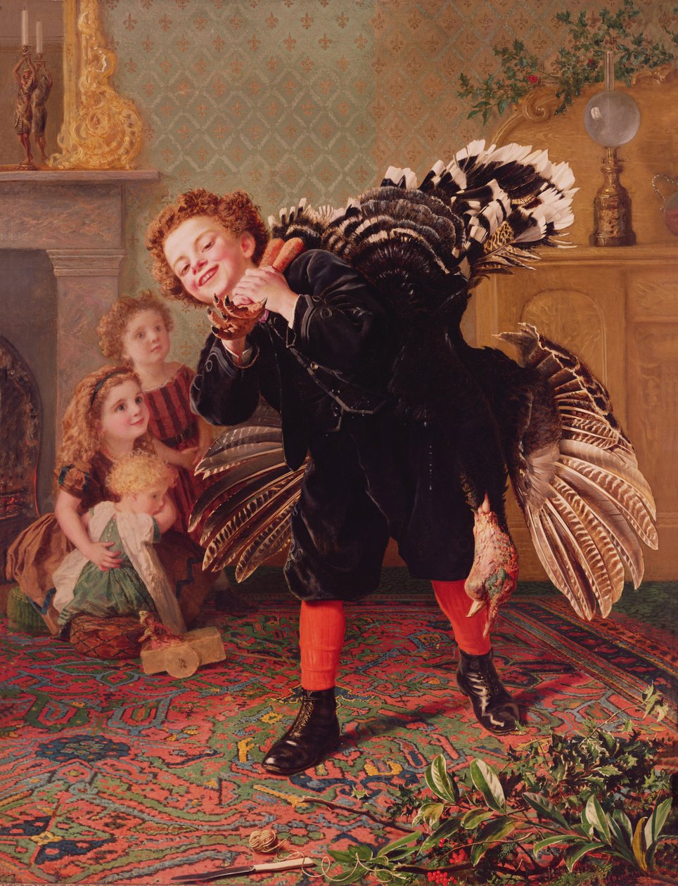 Here Comes Gobbler..., ca. 1877 av Sophie Gengembre Anderson