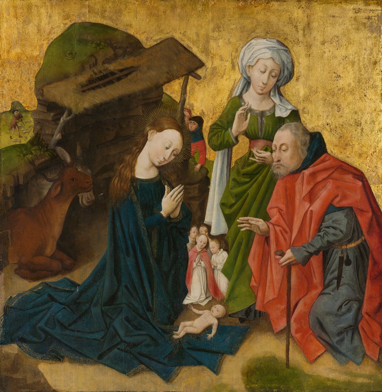 Fødselen. av South Netherlandish Painter
