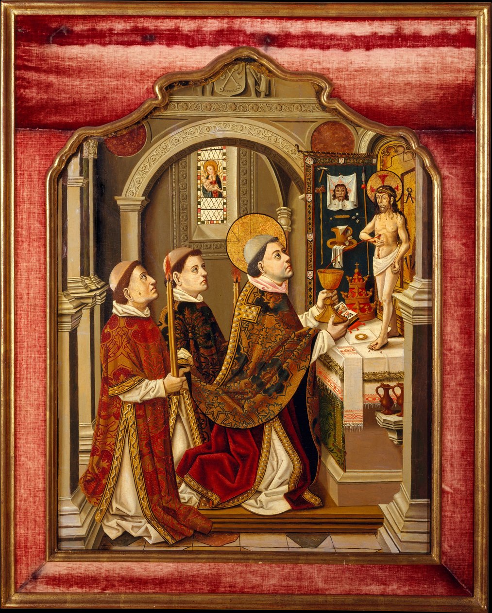 Sankt Gregors messe. av Spanish Painter