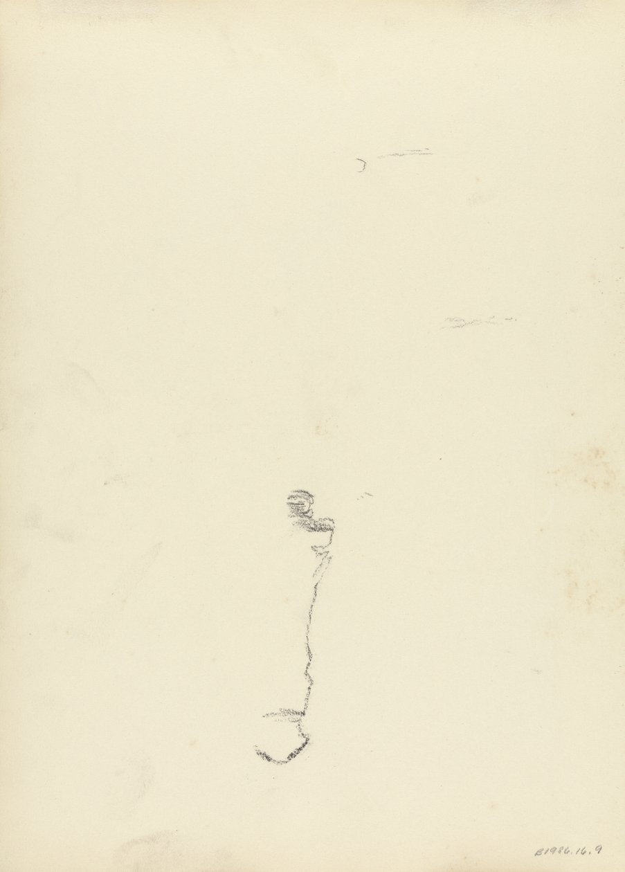 Study, for the Cave of the Golden Calf (grafitt) (se 265077 for recto) av Spencer Frederick Gore