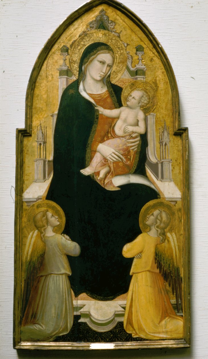 Madonna and Child Enthroned with Angels av Spinello Aretino