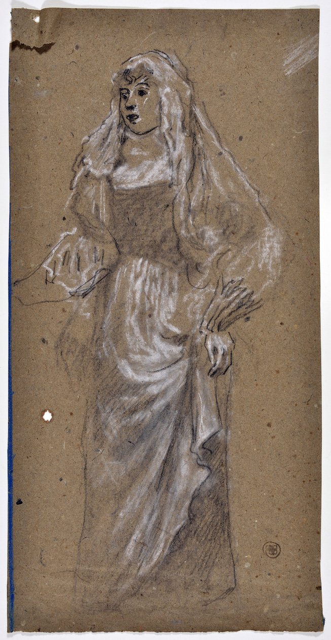 Kvinnestudie (tegning) av Stanislas Torrents y de Amat