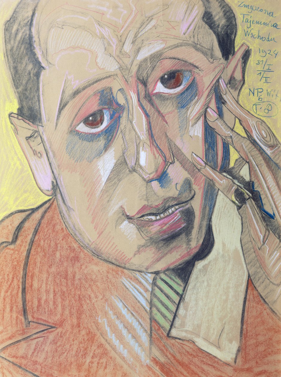 Portrett av en mann, 1924 (pastell på papir) av Stanislaw Ignacy Witkiewicz