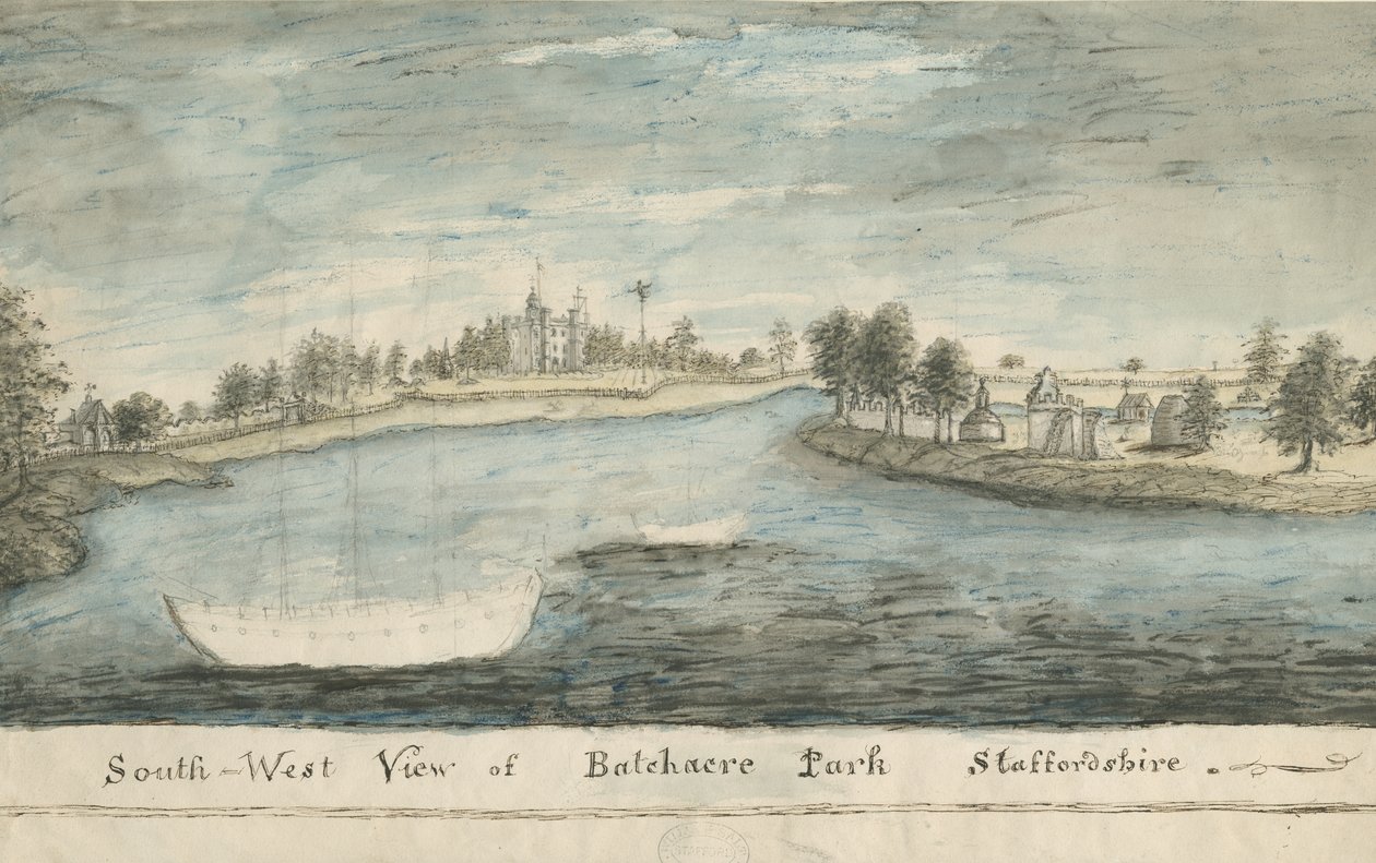 Batchacre Park: tonet tegning, nd [?1800-tallet] av Stebbing Shaw