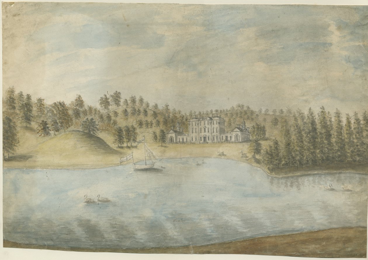 Himley Hall: vannfargemaleri, nd [1762-1798] av Stebbing Shaw