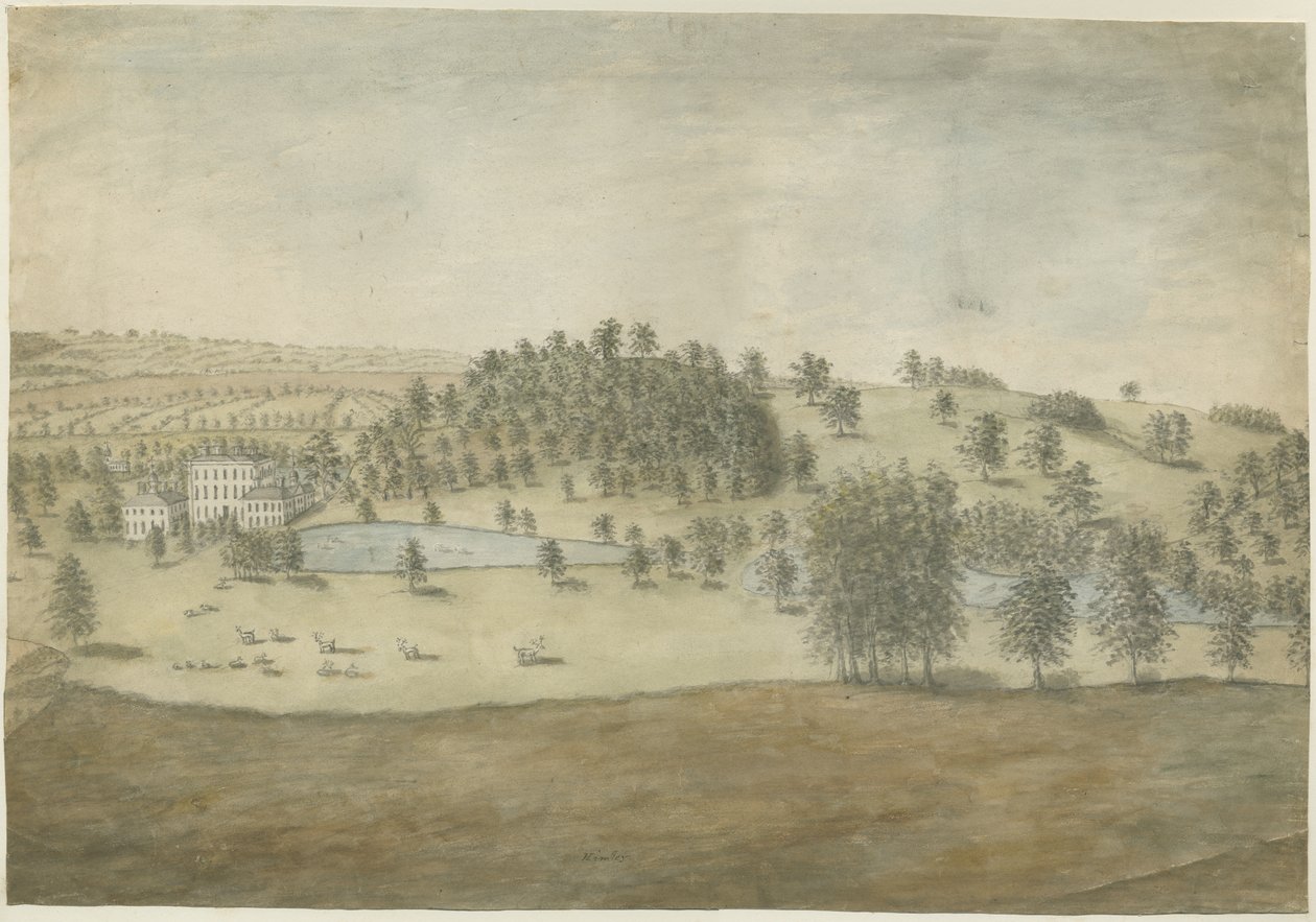 Himley Hall: vannfargemaleri, nd [1762-1798] av Stebbing Shaw