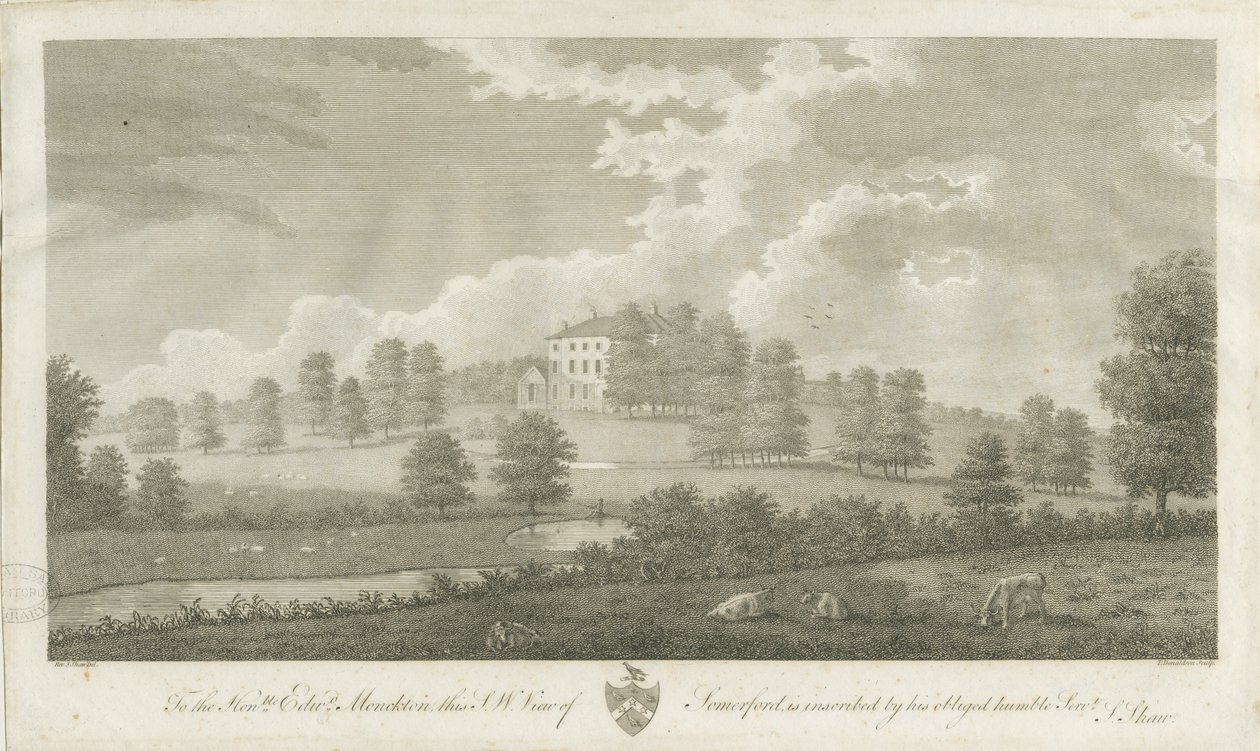 Somerford Hall: gravering, nd [1762-1802] (trykk) av Stebbing Shaw