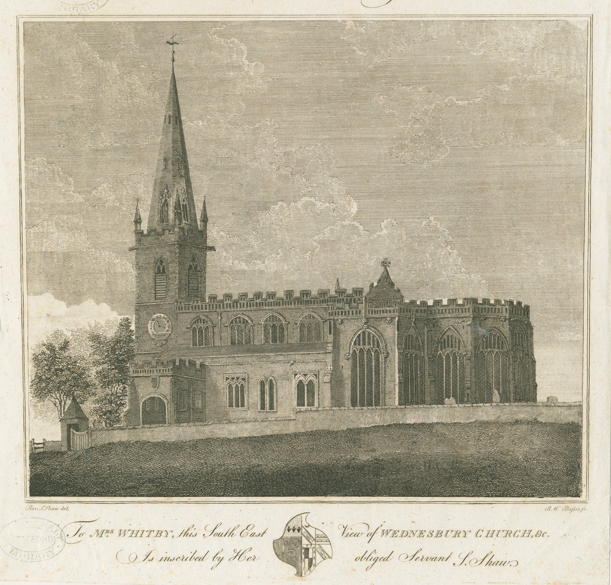 Wednesbury Church: gravering, nd [1762-1802] av Stebbing Shaw