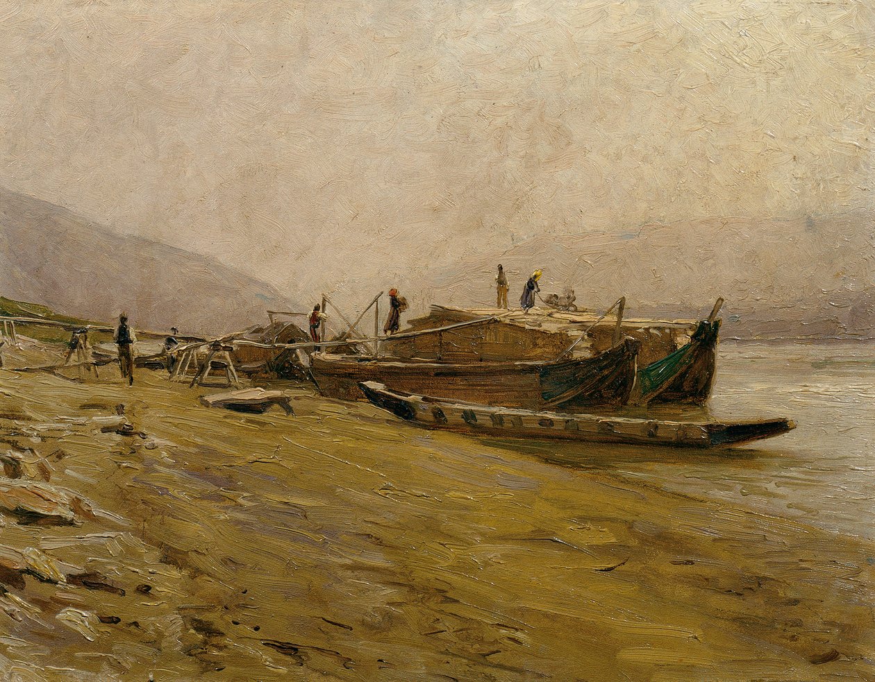 Donau slepebåter nær Spitz av Stefan Simony