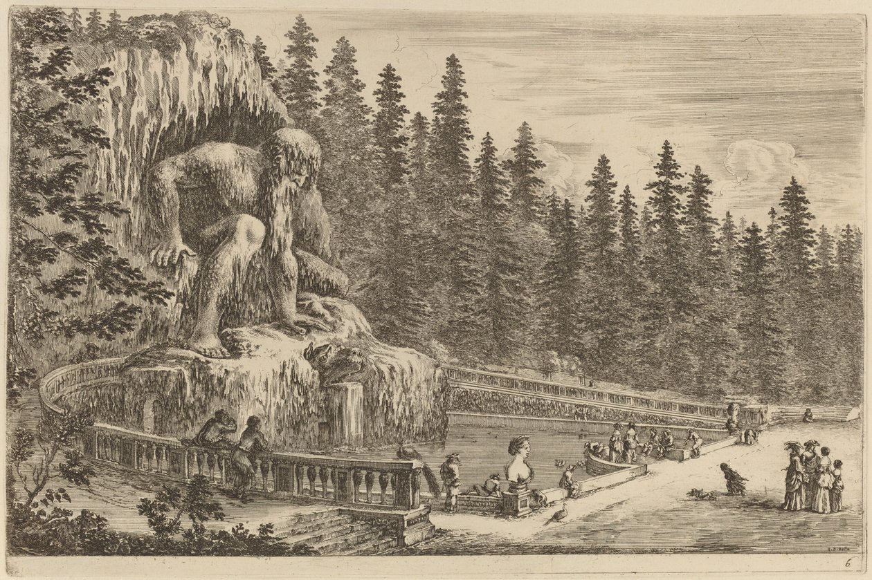 Kolossal statue av Appenninene av Stefano della Bella