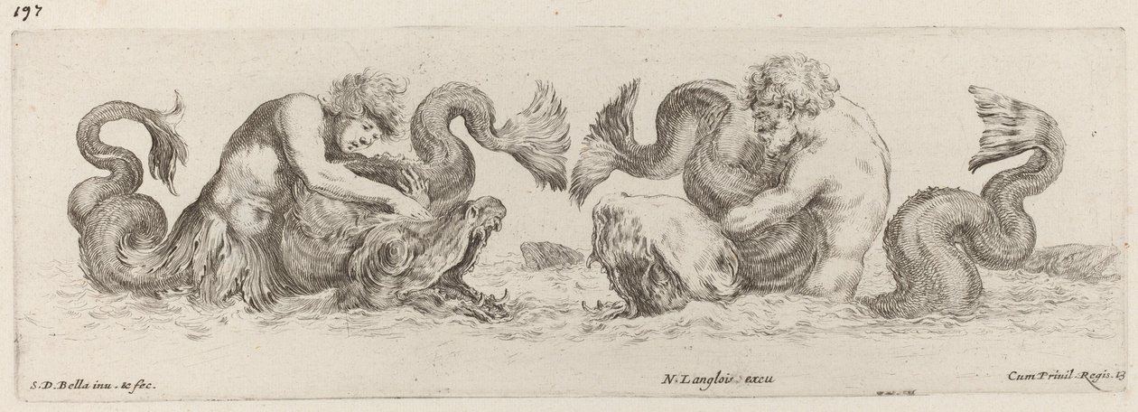 Dolphins and Tritons, probably 1648.    1153168   no       norwegian Successfully Translated  Original: Figures from Sistine Chapel ceiling Translat: Figures from Sistine Chapel ceiling 1290244 no norwegian Successfully Translated Original: David with the  av Stefano della Bella