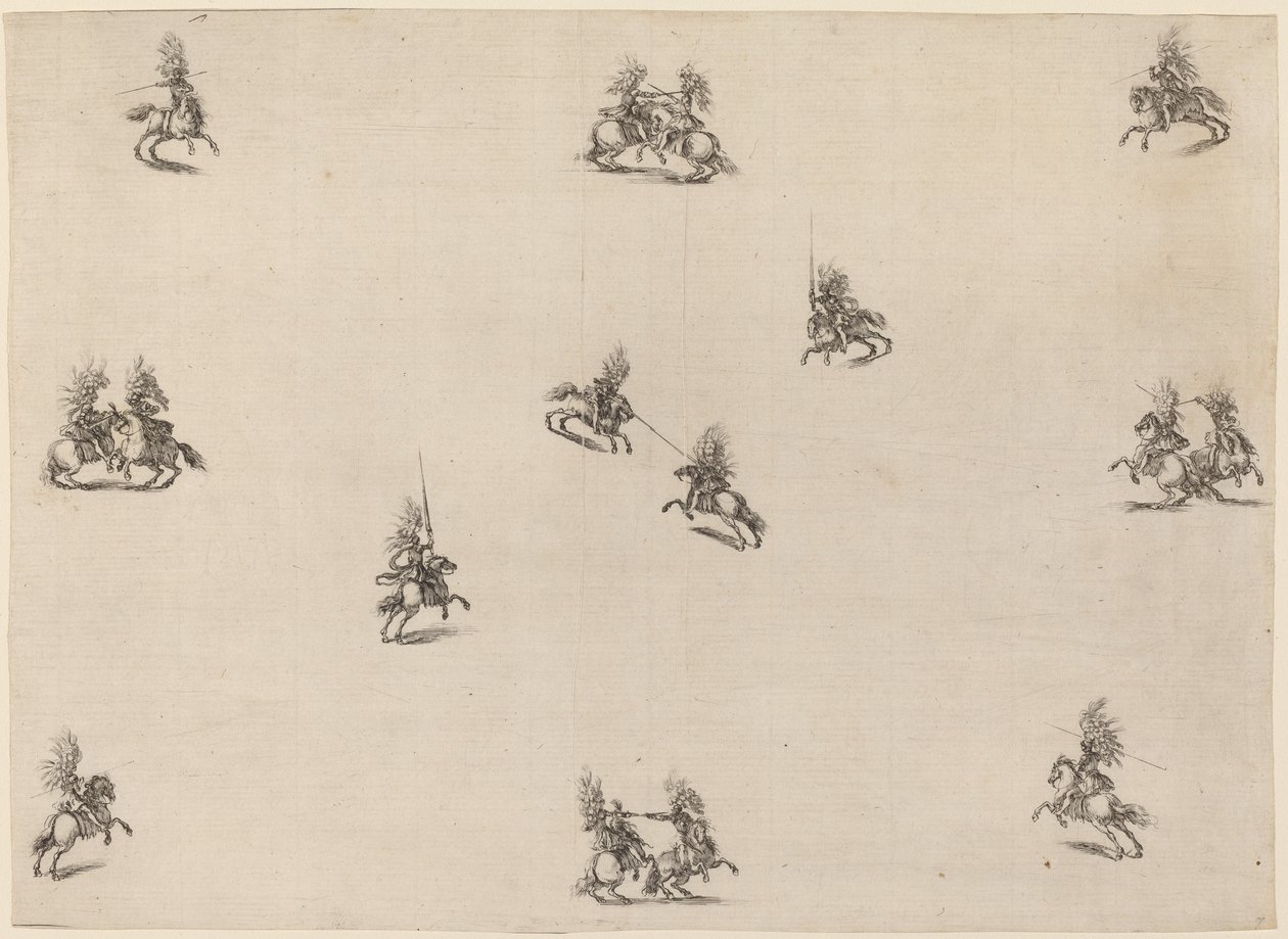 Fighting Cavaliers, 1652. av Stefano della Bella