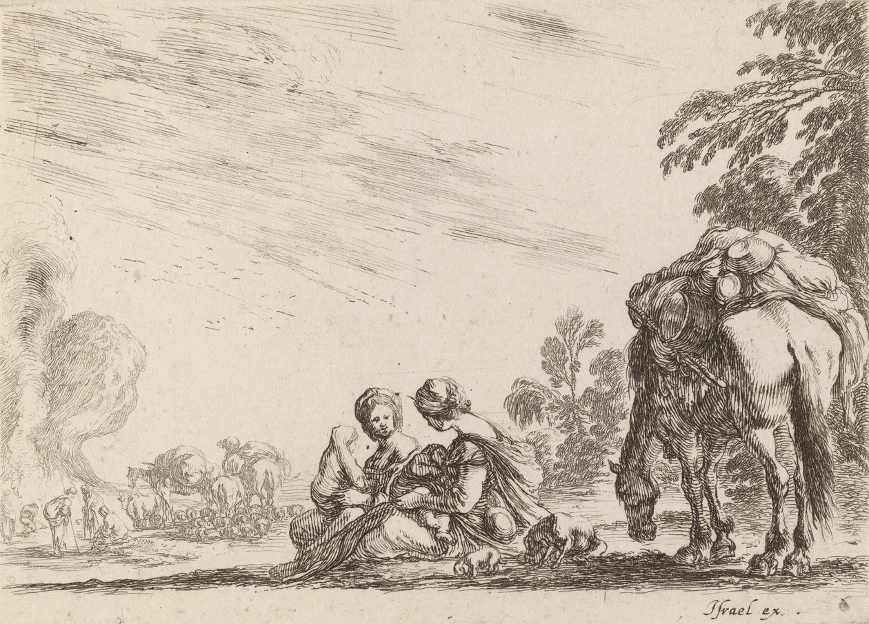 Sigøynere i hvile, 1642. av Stefano della Bella