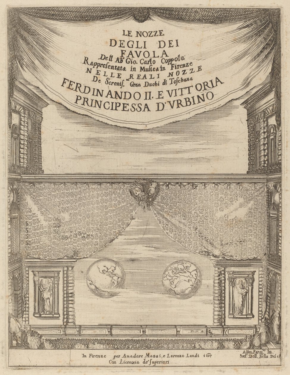 The Wedding of the Gods: Frontispice av Stefano della Bella