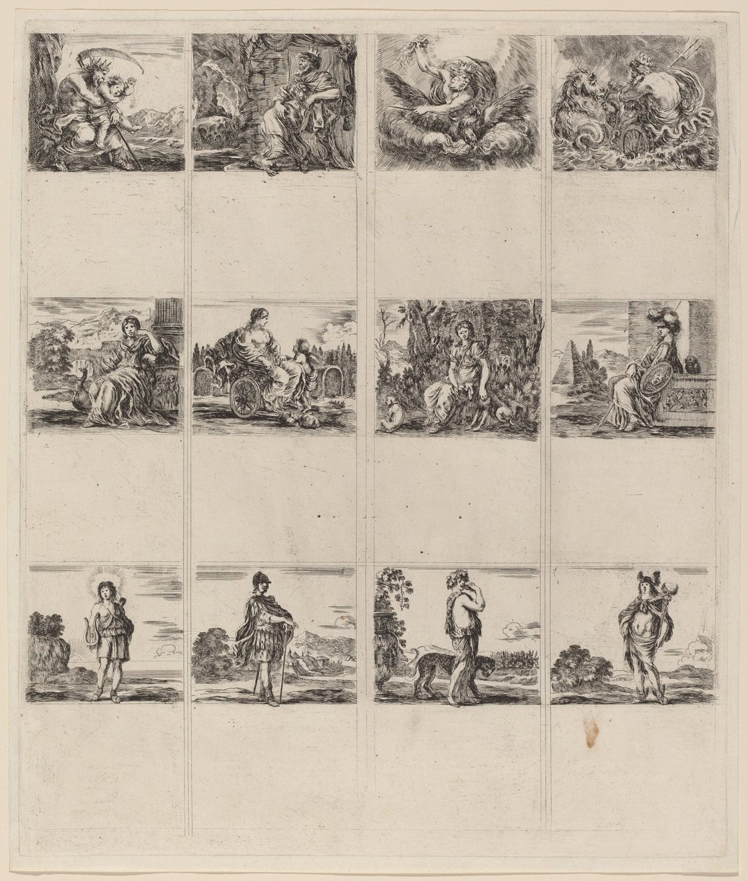 Mytologiske spillekort, 1644. av Stefano della Bella