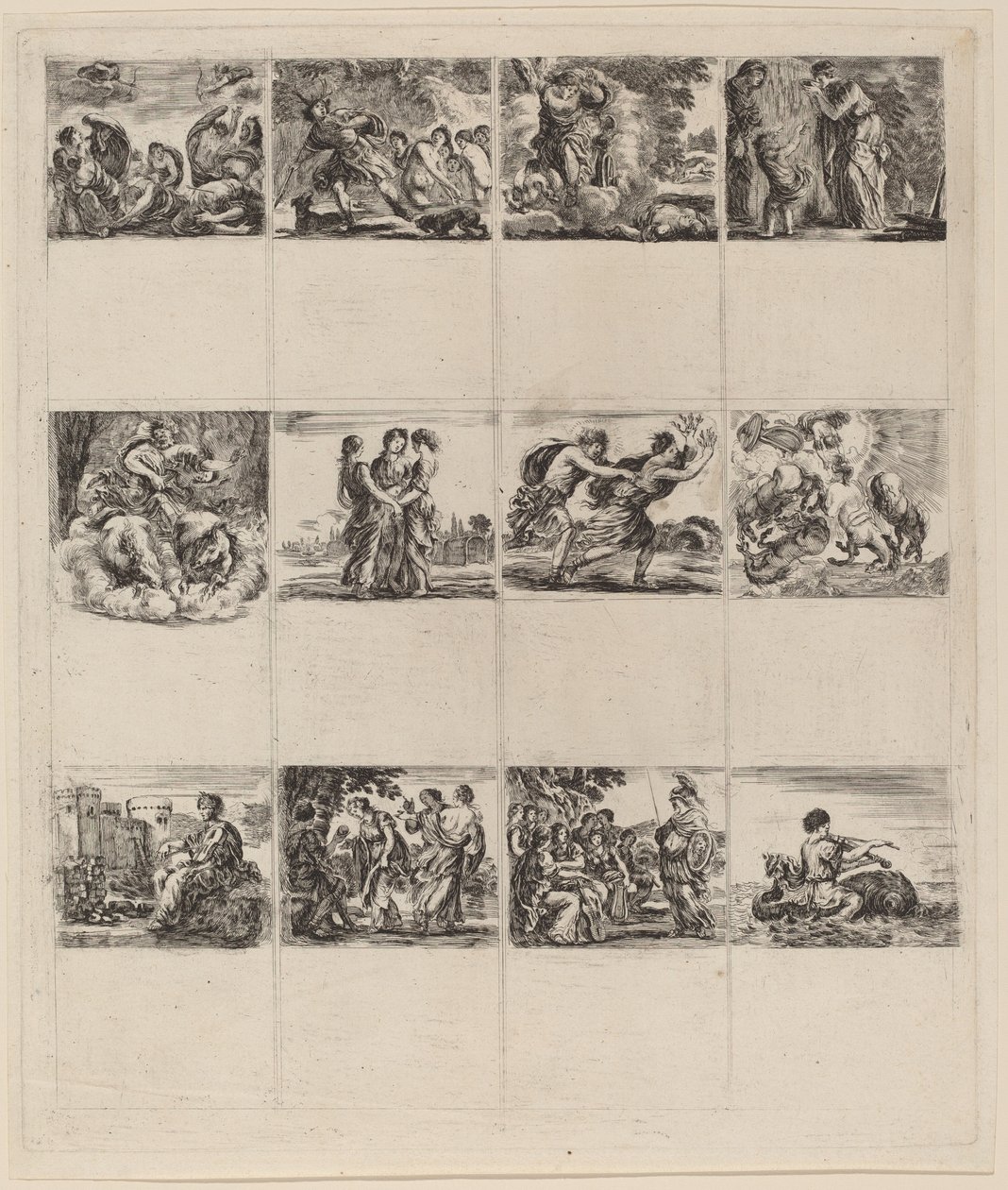 Mytologiske spillekort, 1644. av Stefano della Bella