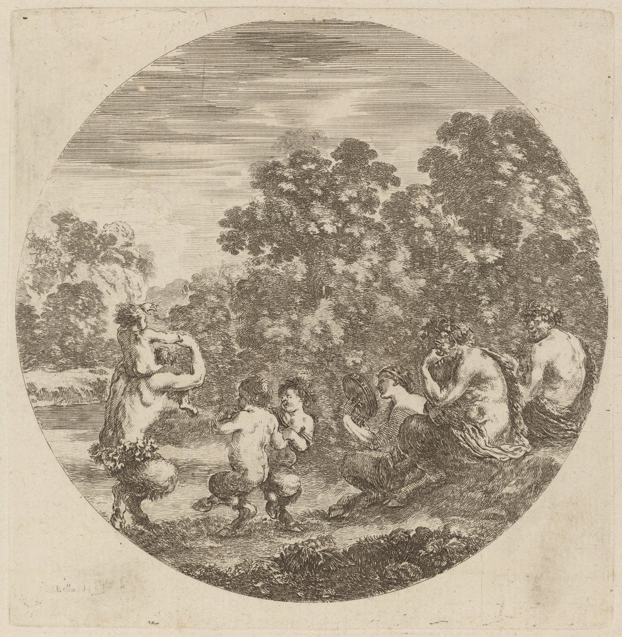 Satyrer og Faun av Stefano della Bella