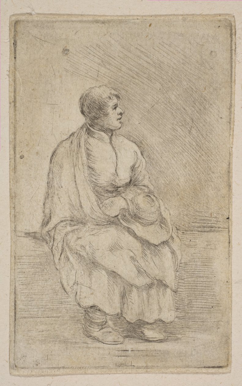 Sittende Ecclesiastic, ca. 1662. av Stefano della Bella